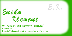 eniko klement business card